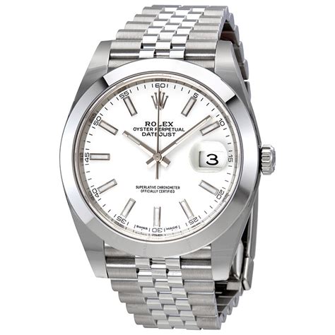 white face rolex watch|Rolex datejust 41 white.